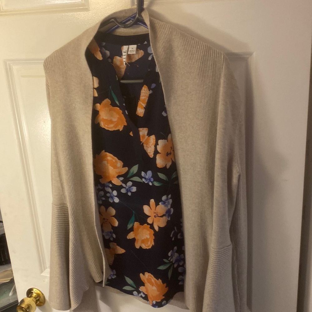 Beige cardigan sweater